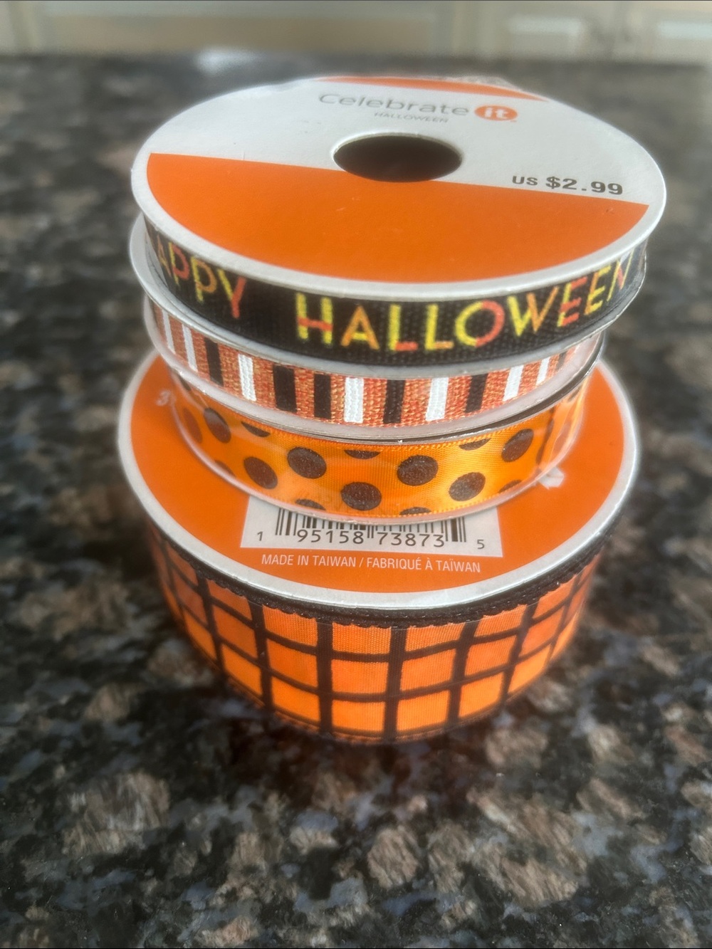 CELEBRATE IT ASSORTED HALLOWEEN RIBBON LOT 4 NWT